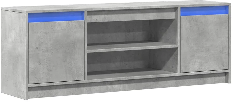 TV staliukas Televizoriaus spintelė su LED, betono, 139,5x34x50cm, mediena