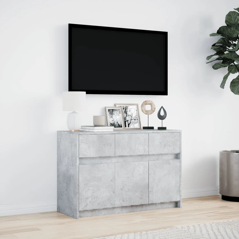 TV staliukas Televizoriaus spintelė su LED, betono, 91x34x61cm, mediena