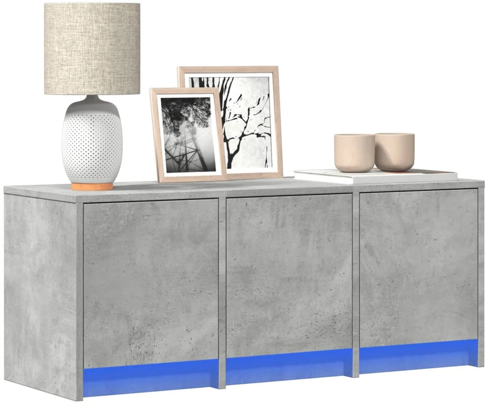 TV staliukas Televizoriaus spintelė su LED, betono, 97x34x40cm, mediena