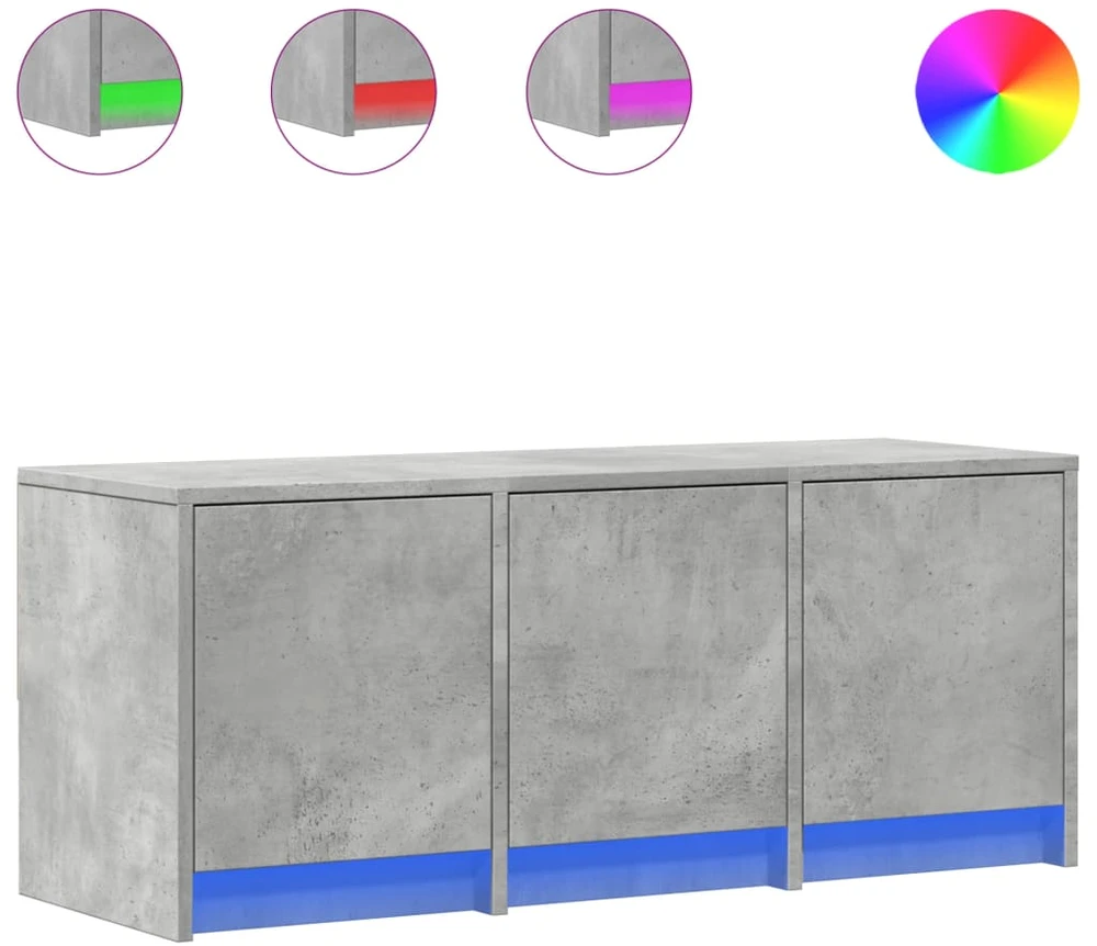 TV staliukas Televizoriaus spintelė su LED, betono, 97x34x40cm, mediena