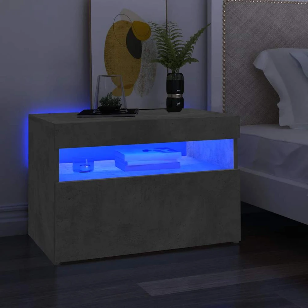 Televizoriaus spintelė su LED, betono pilka, 60x35x40cm