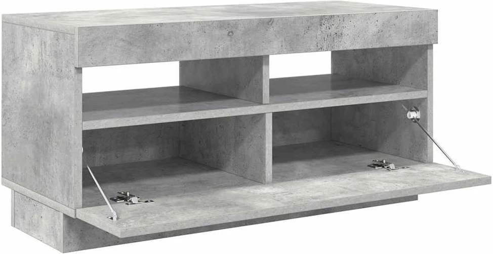 TV staliukas Televizoriaus spintelė su LED, betono pilka, 80x35x40cm