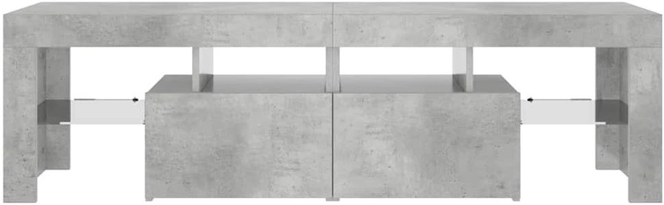 TV staliukas Televizoriaus spintelė su LED, betono pilka, 140x36,5x40cm