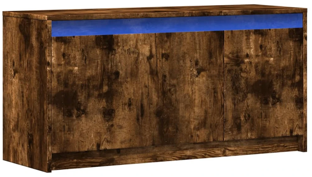 TV staliukas Televizoriaus spintelė su LED, dūminė, 100x34x50cm, mediena