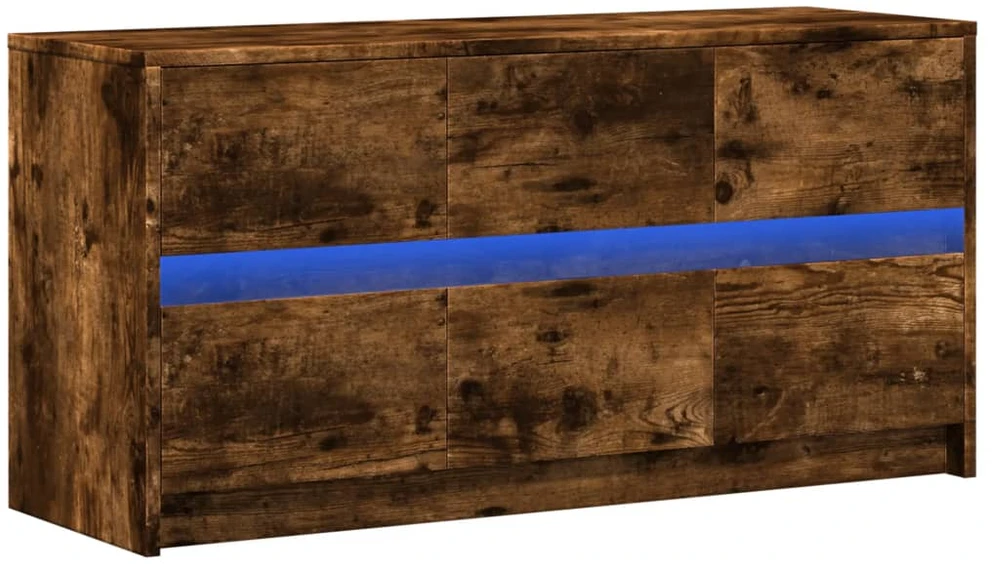 TV staliukas Televizoriaus spintelė su LED, dūminė, 100x34x50cm, mediena