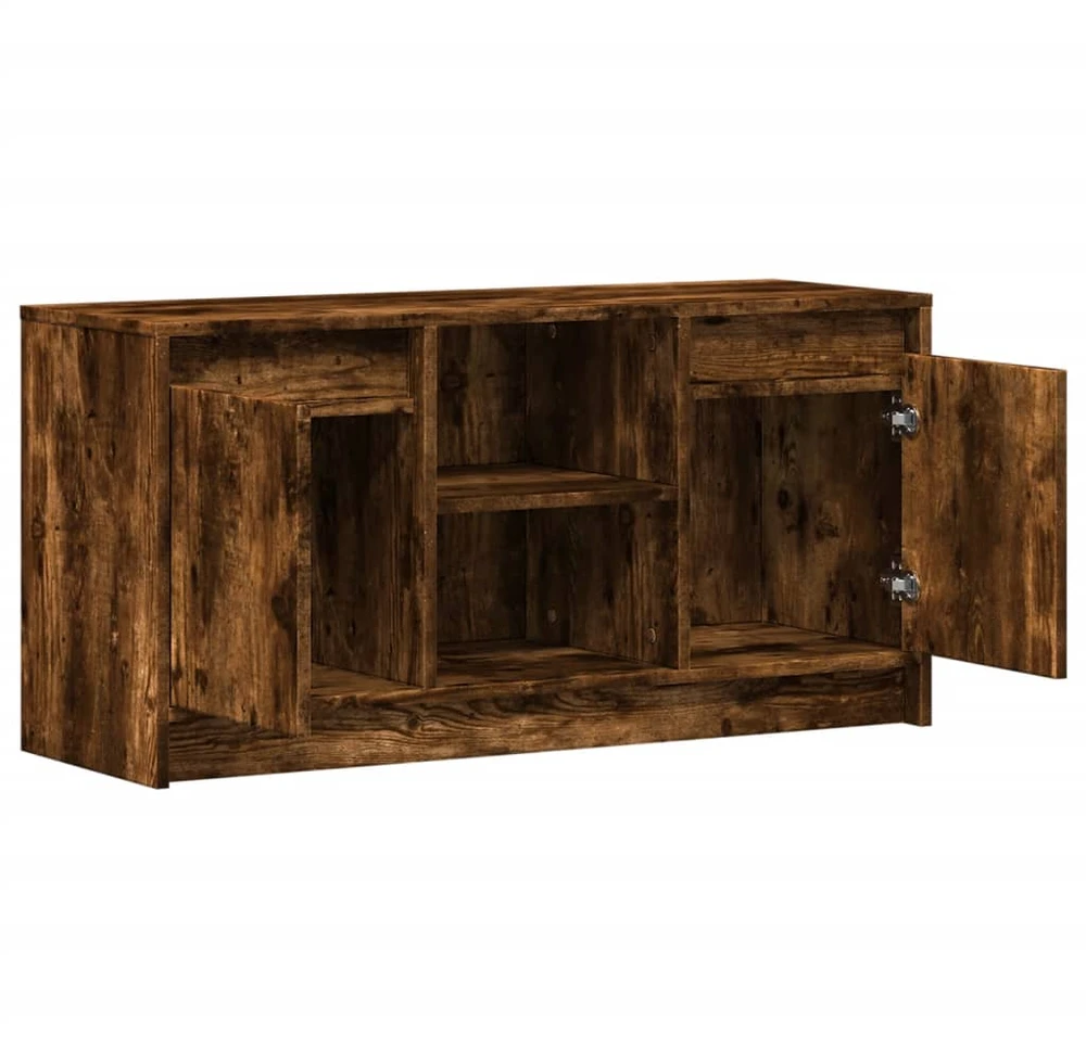 TV staliukas Televizoriaus spintelė su LED, dūminė, 100x34x50cm, mediena