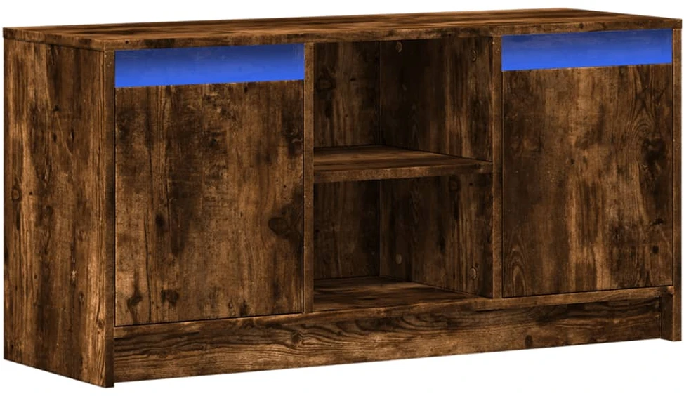 TV staliukas Televizoriaus spintelė su LED, dūminė, 100x34x50cm, mediena