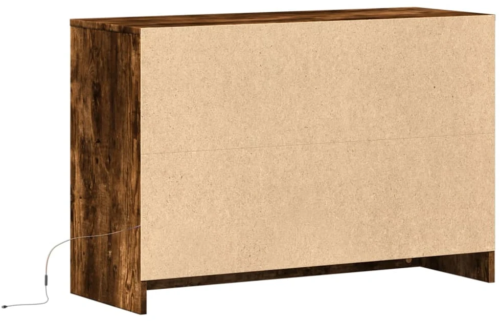 TV staliukas Televizoriaus spintelė su LED, dūminė, 91x34x61cm, mediena