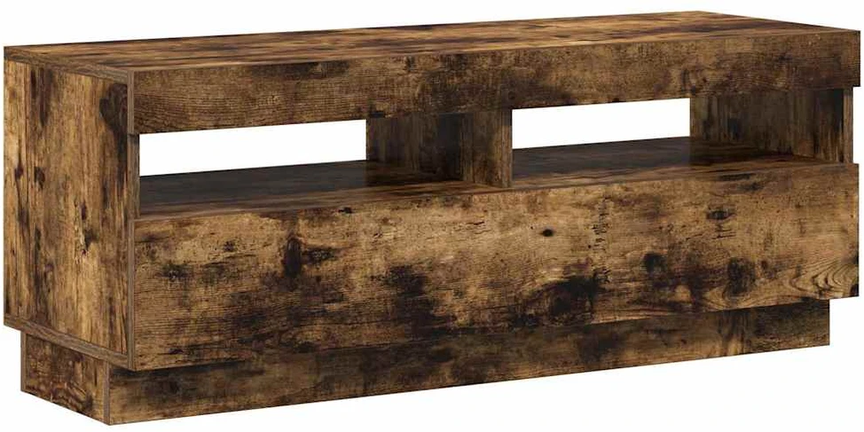 TV staliukas Televizoriaus spintelė su LED, dūminio ąžuolo, 100x35x40cm