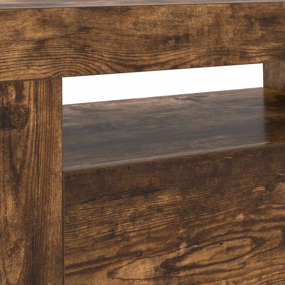 TV staliukas Televizoriaus spintelė su LED, dūminio ąžuolo, 120x35x40cm