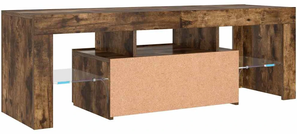 TV staliukas Televizoriaus spintelė su LED, dūminio ąžuolo, 120x35x40cm