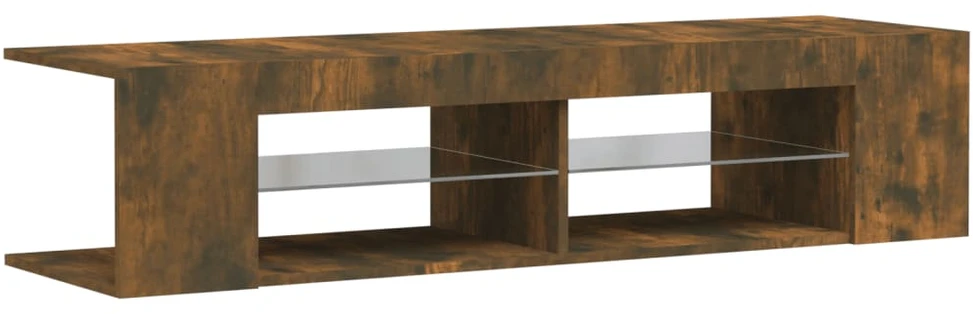 TV staliukas Televizoriaus spintelė su LED, dūminio ąžuolo, 135x39x30cm