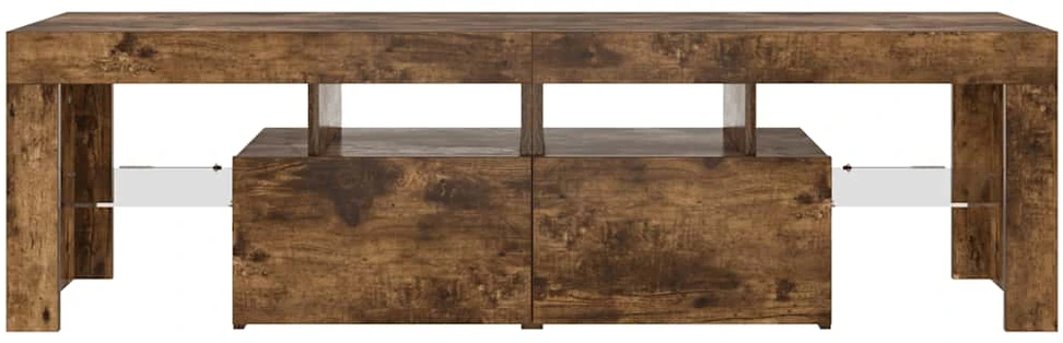 TV staliukas Televizoriaus spintelė su LED, dūminio ąžuolo, 140x36,5x40cm