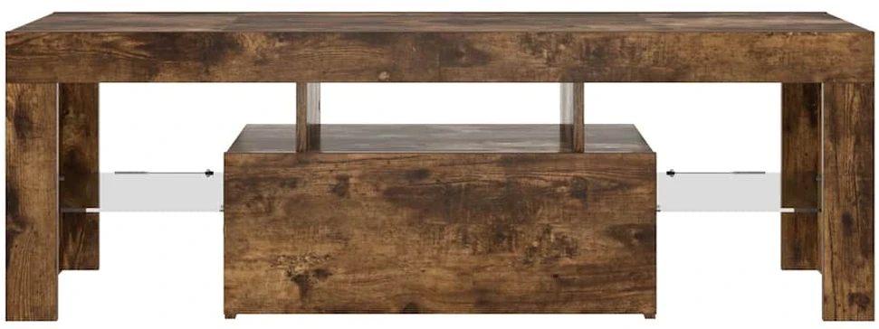 TV staliukas Televizoriaus spintelė su LED, dūminio ąžuolo, 120x35x40cm
