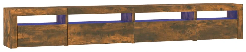 TV staliukas Televizoriaus spintelė su LED, dūminio ąžuolo, 270x35x40cm