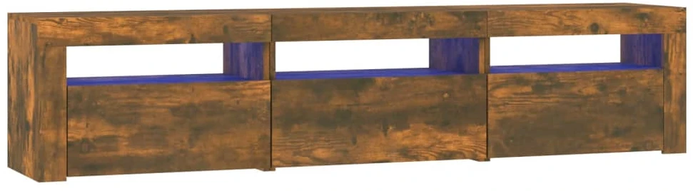 TV staliukas Televizoriaus spintelė su LED, dūminio ąžuolo, 180x35x40cm