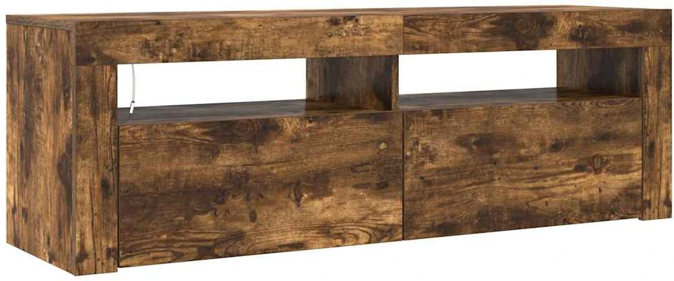 TV staliukas Televizoriaus spintelė su LED, dūminio ąžuolo, 120x35x40cm