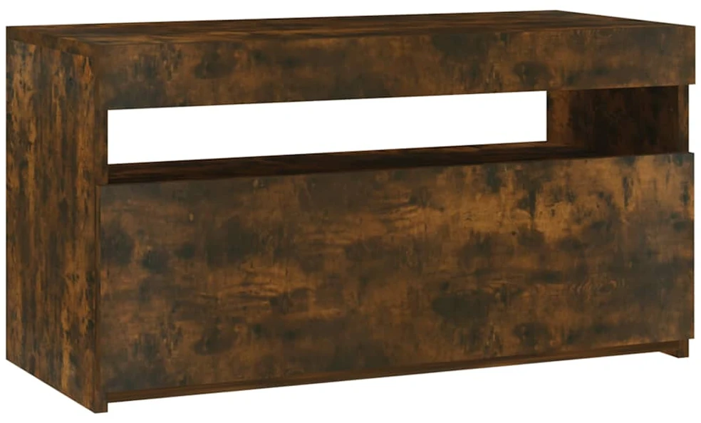 TV staliukas Televizoriaus spintelė su LED, dūminio ąžuolo, 75x35x40cm