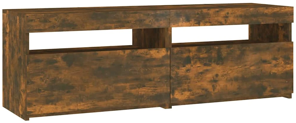 TV staliukas Televizoriaus spintelė su LED, dūminio ąžuolo, 120x35x40cm
