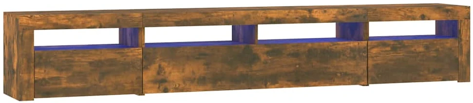 TV staliukas Televizoriaus spintelė su LED, dūminio ąžuolo, 240x35x40cm