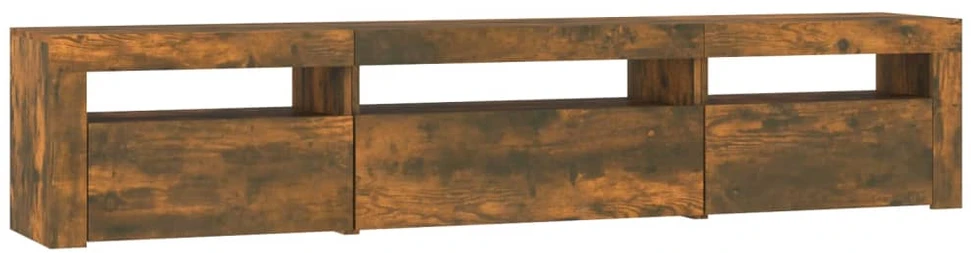 TV staliukas Televizoriaus spintelė su LED, dūminio ąžuolo, 195x35x40cm