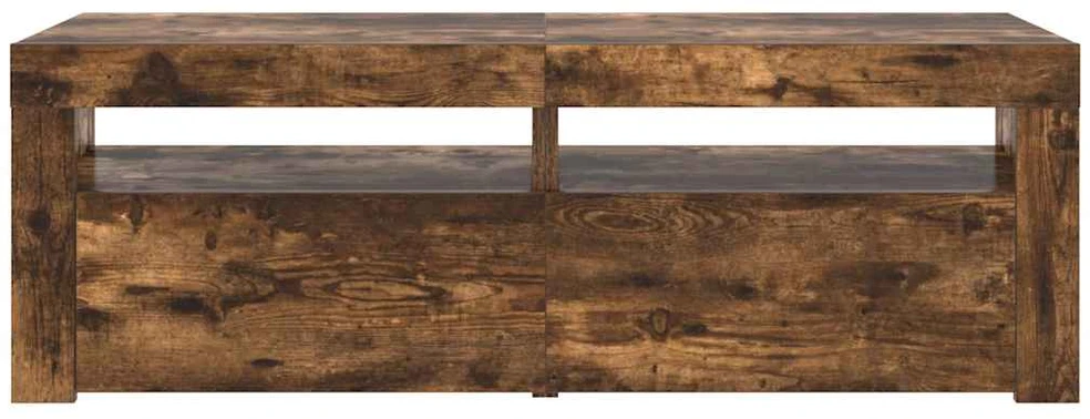TV staliukas Televizoriaus spintelė su LED, dūminio ąžuolo, 120x35x40cm