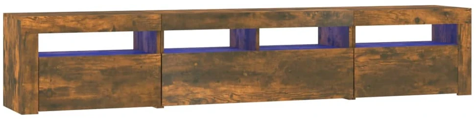TV staliukas Televizoriaus spintelė su LED, dūminio ąžuolo, 210x35x40cm