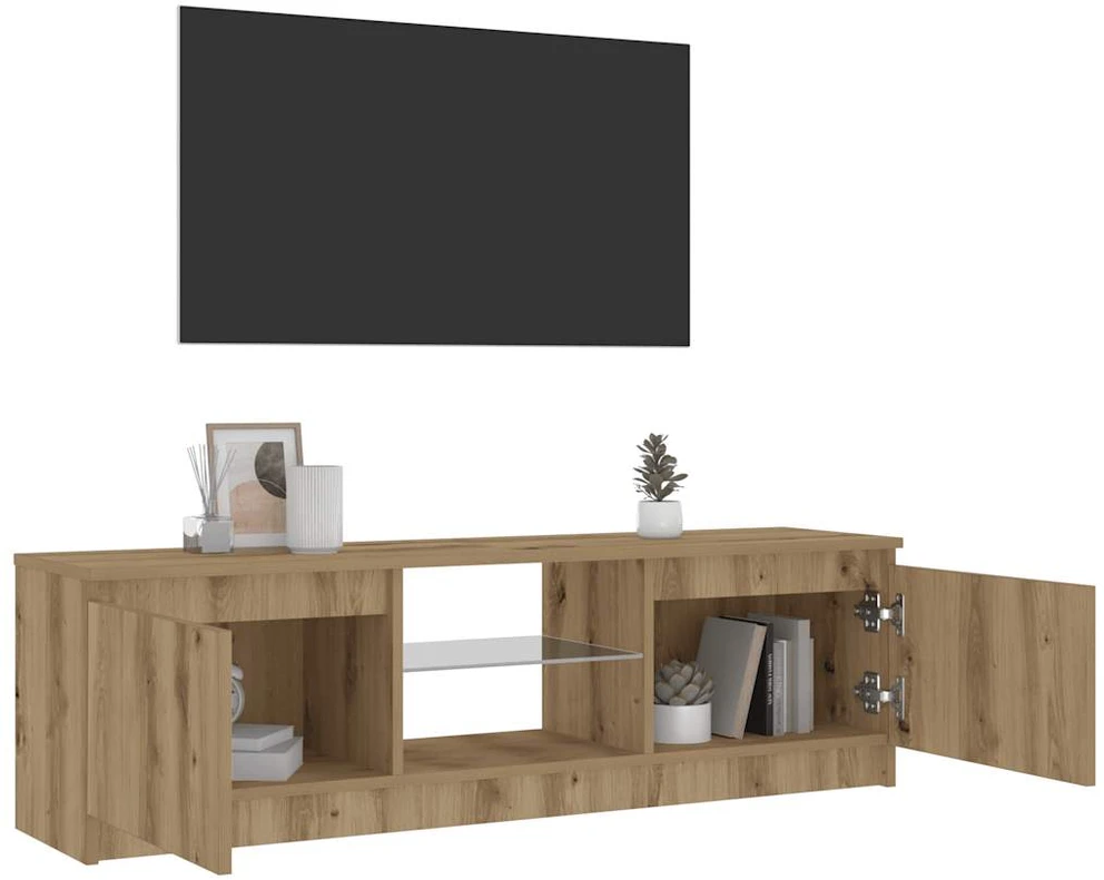 TV staliukas televizoriaus spintelė su LED lemputėmis Artisan ąžuolas