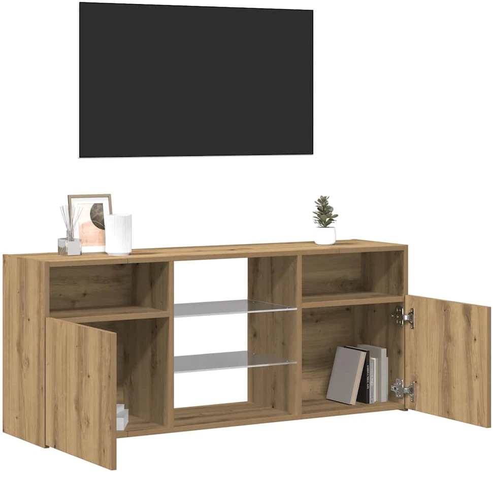 TV staliukas televizoriaus spintelė su LED lemputėmis Artisan ąžuolas