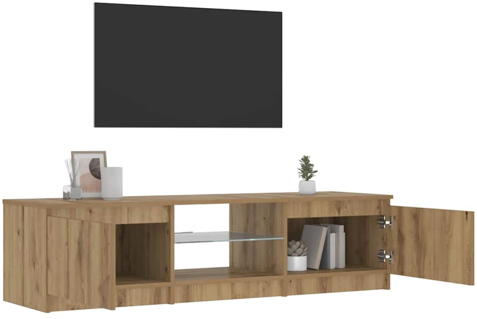 TV staliukas televizoriaus spintelė su LED lemputėmis Artisan ąžuolas