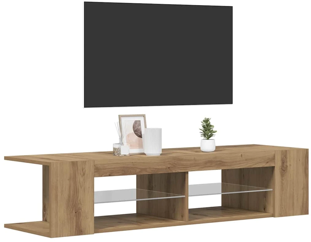 TV staliukas televizoriaus spintelė su LED lemputėmis Artisan ąžuolas