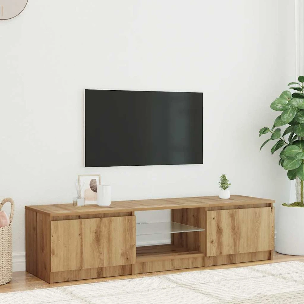 TV staliukas televizoriaus spintelė su LED lemputėmis Artisan ąžuolas