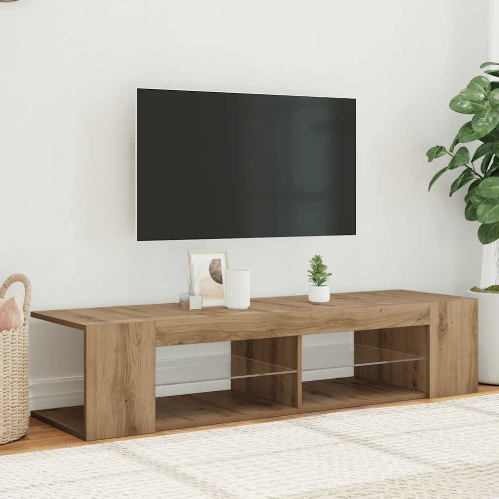 TV staliukas televizoriaus spintelė su LED lemputėmis Artisan ąžuolas