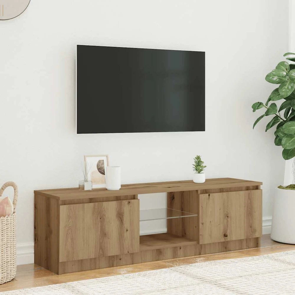 TV staliukas televizoriaus spintelė su LED lemputėmis Artisan ąžuolas