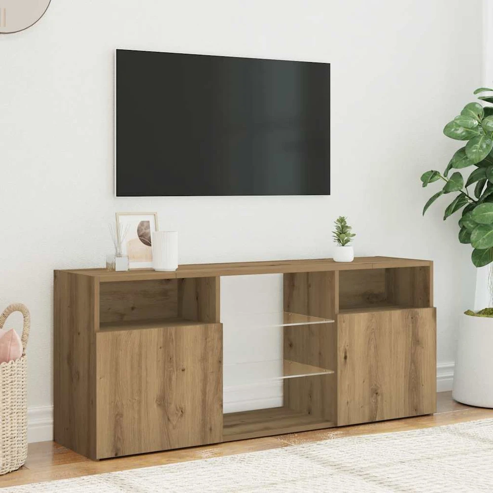 TV staliukas televizoriaus spintelė su LED lemputėmis Artisan ąžuolas
