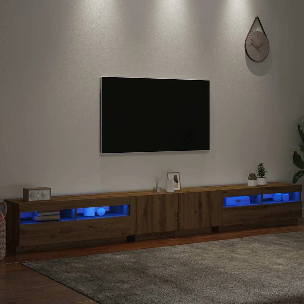 TV staliukas televizoriaus spintelė su LED lemputėmis Artisan ąžuolas