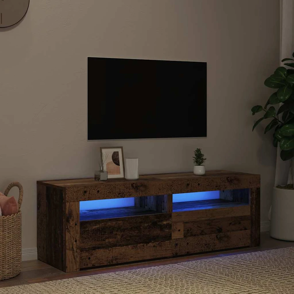 TV staliukas Televizoriaus spintelė su LED, medienos, 120x35x40cm, mediena
