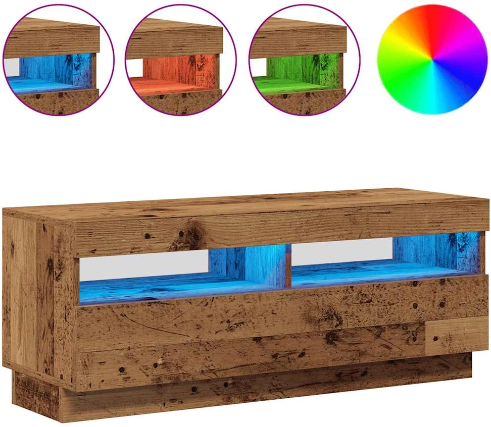 TV staliukas Televizoriaus spintelė su LED, medienos, 100x35x40cm, mediena