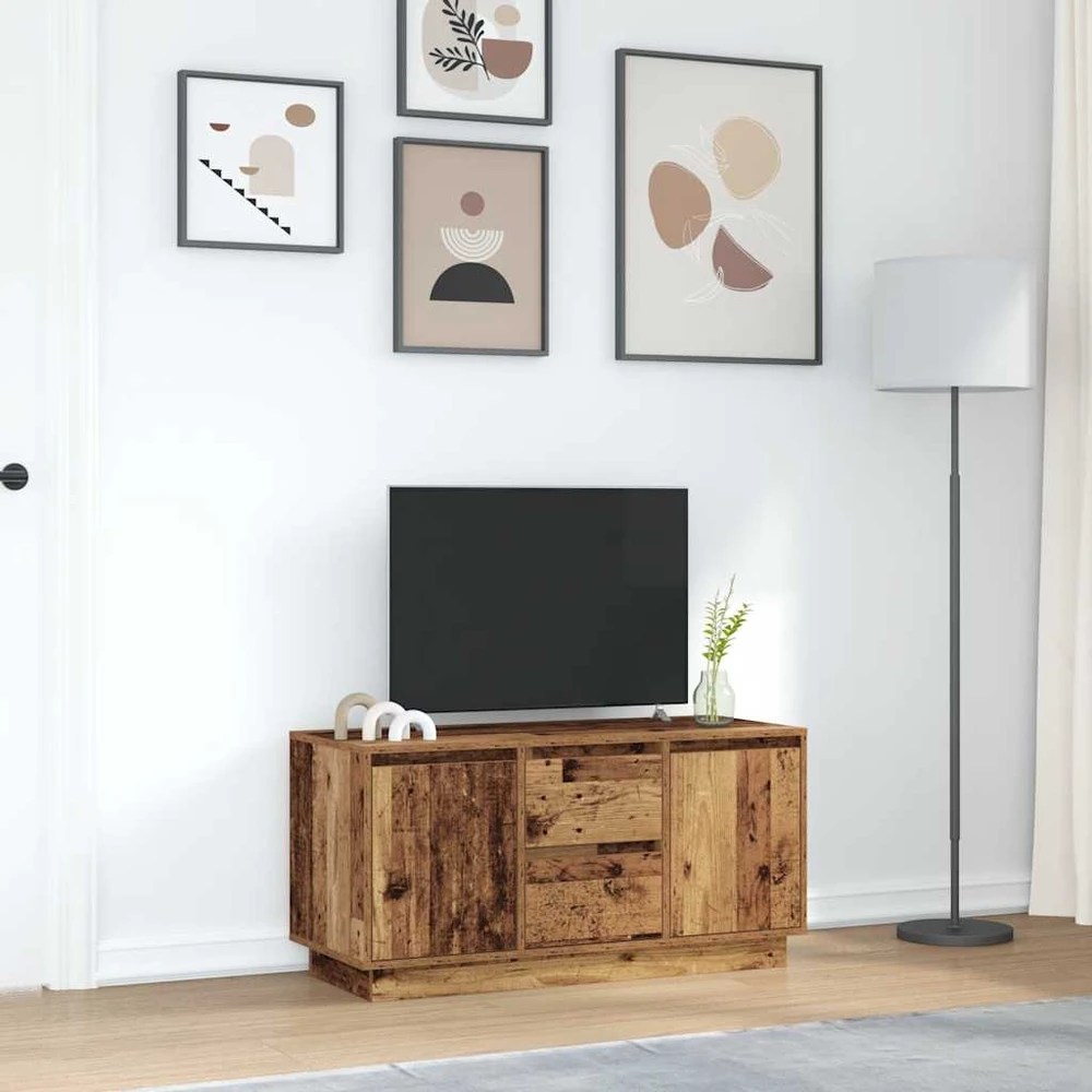 TV staliukas Televizoriaus spintelė su LED, medienos, 100x41x50 cm