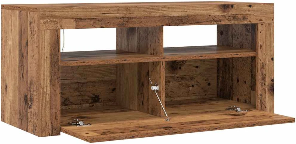 TV staliukas Televizoriaus spintelė su LED, medienos, 90x35x40cm, mediena