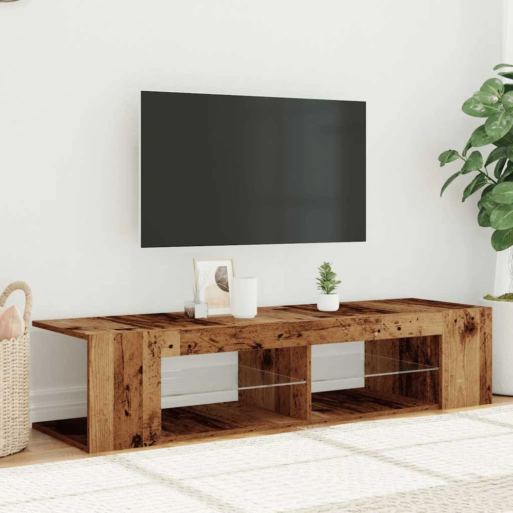 TV staliukas Televizoriaus spintelė su LED, medienos, 135x39x30cm, mediena
