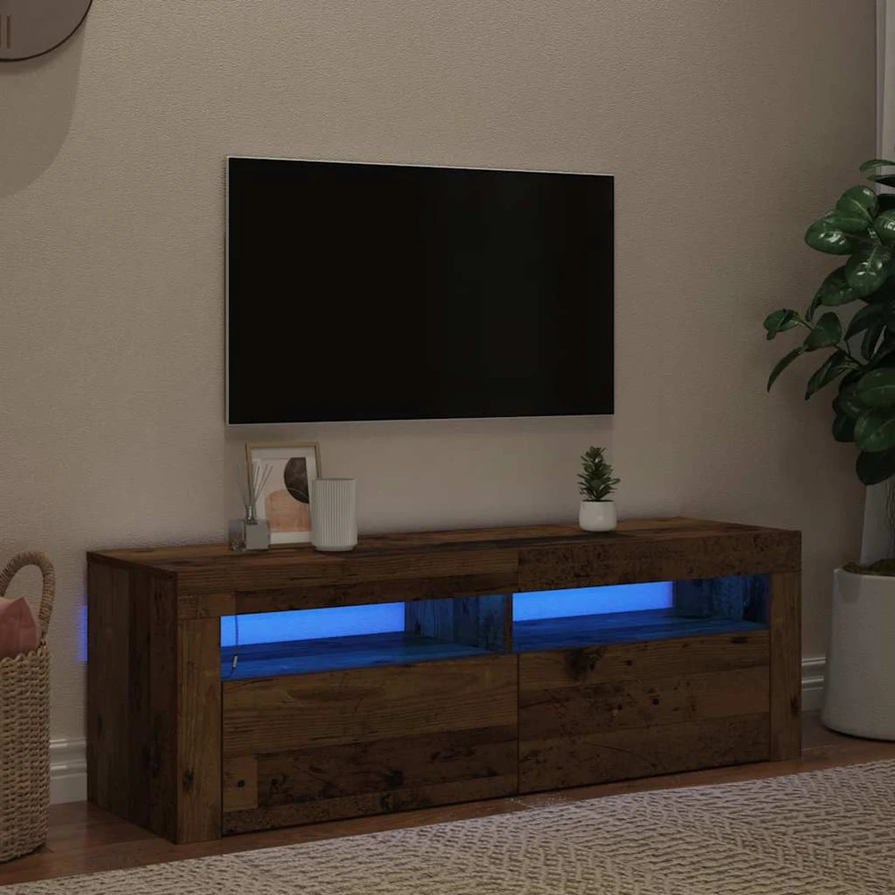 TV staliukas Televizoriaus spintelė su LED, medienos, 120x35x40cm, mediena