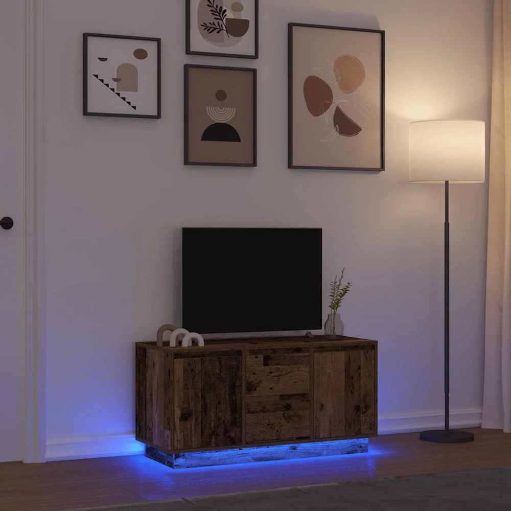 TV staliukas Televizoriaus spintelė su LED, medienos, 100x41x50 cm