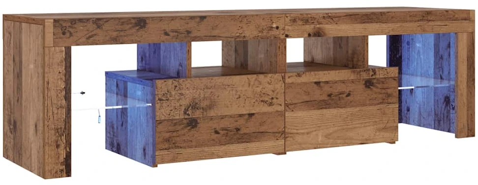 TV staliukas Televizoriaus spintelė su LED, medienos, 140x36,5x40cm, mediena