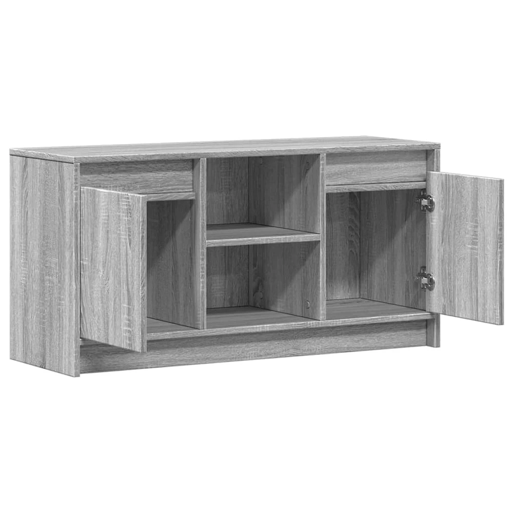 TV staliukas Televizoriaus spintelė su LED, pilka, 100x34x50cm, mediena