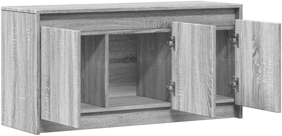 TV staliukas Televizoriaus spintelė su LED, pilka, 100x34x50cm, mediena