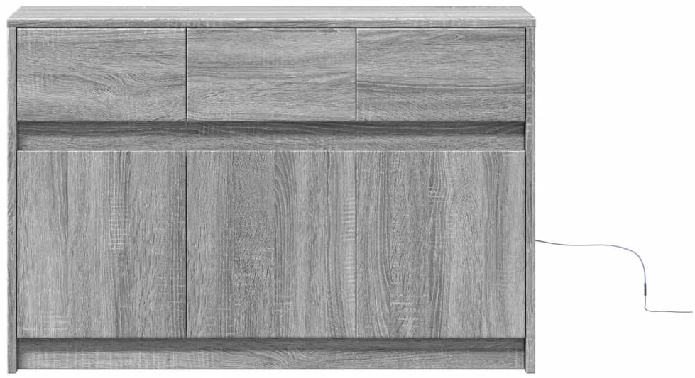 TV staliukas Televizoriaus spintelė su LED, pilka, 91x34x61cm, mediena