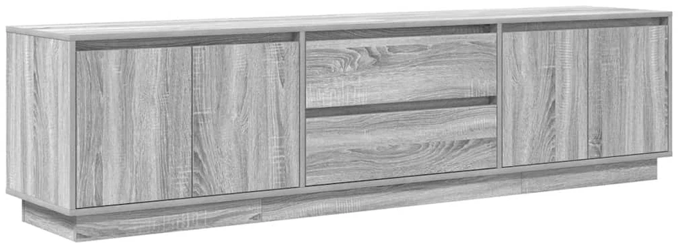 TV staliukas Televizoriaus spintelė su LED, pilka ąžuolo, 193,5x41x50 cm