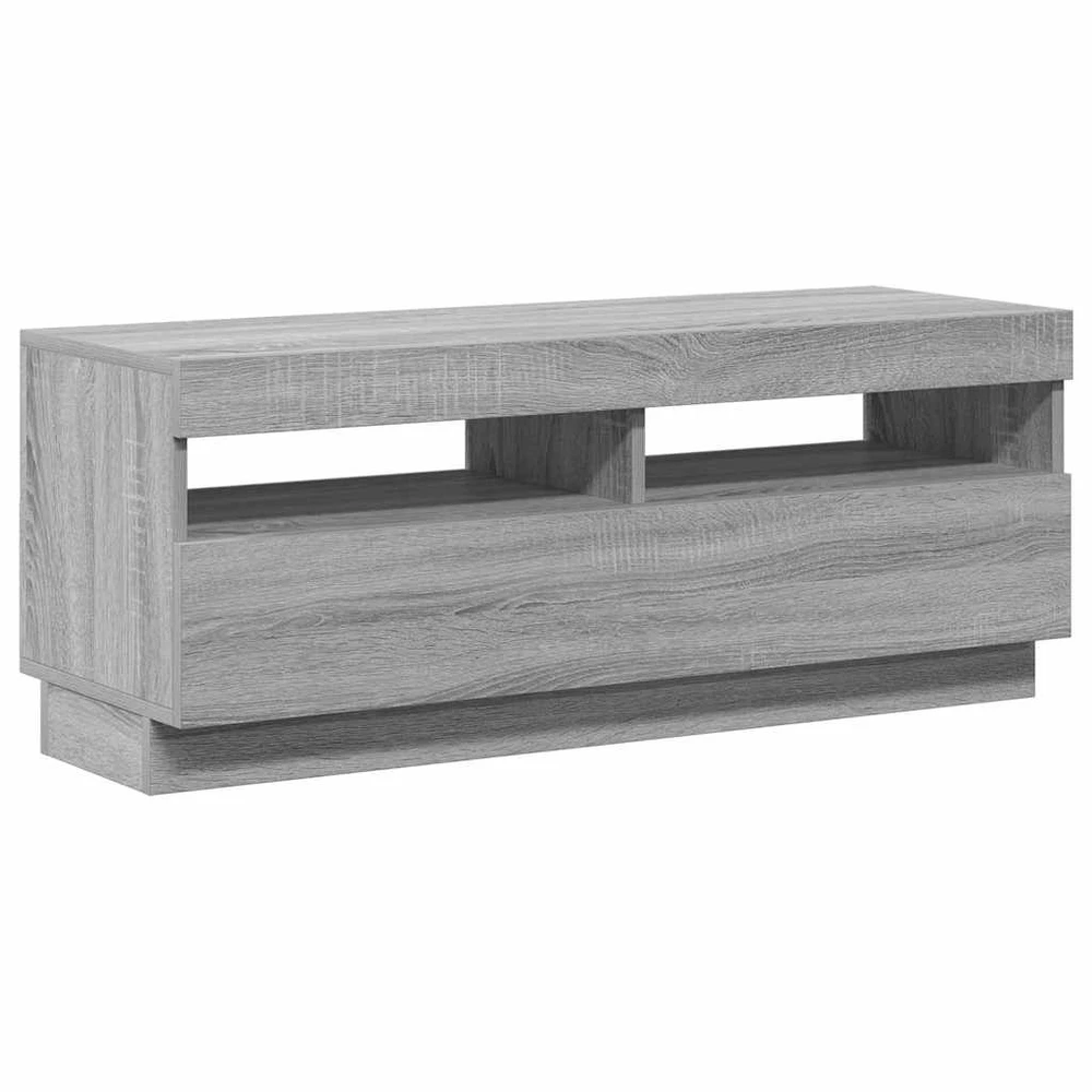 TV staliukas Televizoriaus spintelė su LED, pilka ąžuolo, 100x35x40cm