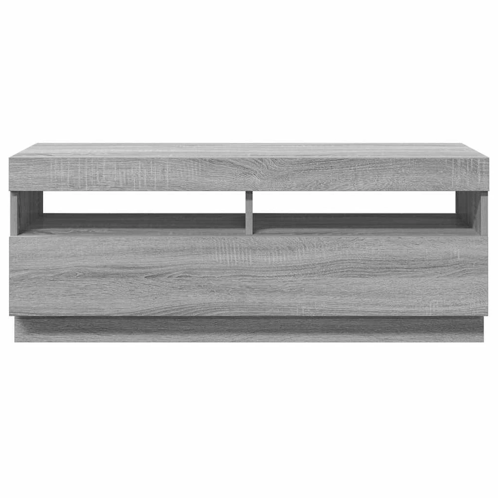 TV staliukas Televizoriaus spintelė su LED, pilka ąžuolo, 100x35x40cm